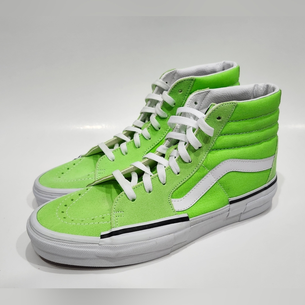 Vans Sk8-Hi Rearrange Green Neon/White VN000CRMY9H Suede Men's Size 11 US NEW
